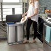 simplehuman LINER POCKET RECYCLER Kosz Pedałowy na Śmieci 58 l Dwukomorowy - Stal FPP